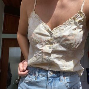 Vintage snap button up paisley tank